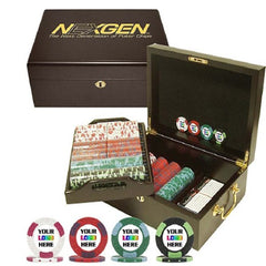 Customizable EDGE SPOT NEXGEN Poker Chips w/Mahogany Case: Customizable EDGE SPOT NEXGEN Poker Chips w/Mahogany Case