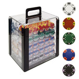 1000 14g Tri Color Ace/King Clay Poker Chips w/Acrylic Case: 1000 14g Tri Color Ace/King Clay Poker Chips w/Acrylic Case